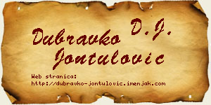 Dubravko Jontulović vizit kartica